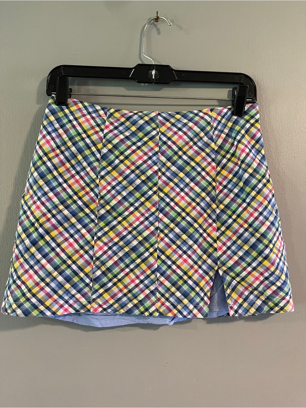 Urban Outfitters Multicolor Gingham Plaid‎ Checkered Straight Mini Skirt Size S
